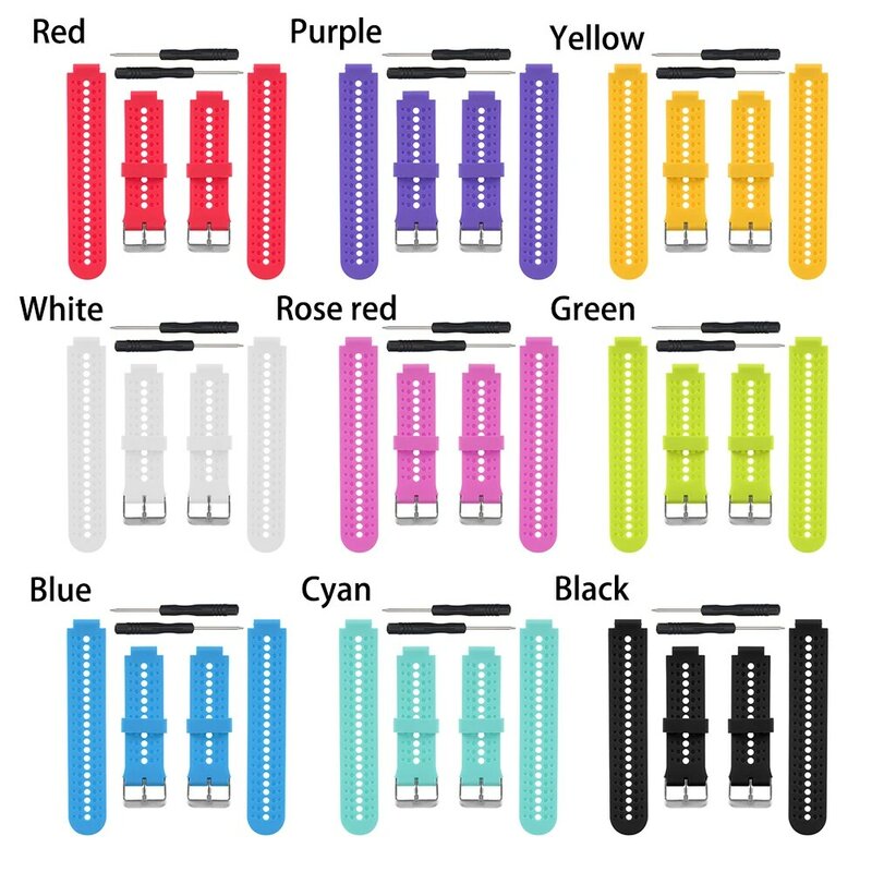 Watch Band Solid Color Bracelet Strap 2022 Summer Hipster Replacement Wristbands For Garmin Forerunner 220/230/235/620/630/735