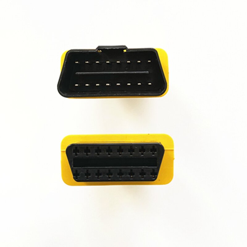 Новейший желтый Удлинительный кабель OBD2 13 см/30 см, интерфейс «штекер-гнездо», простой в использовании 16-контактный Удлинительный адаптер OBD с 2 штекерами