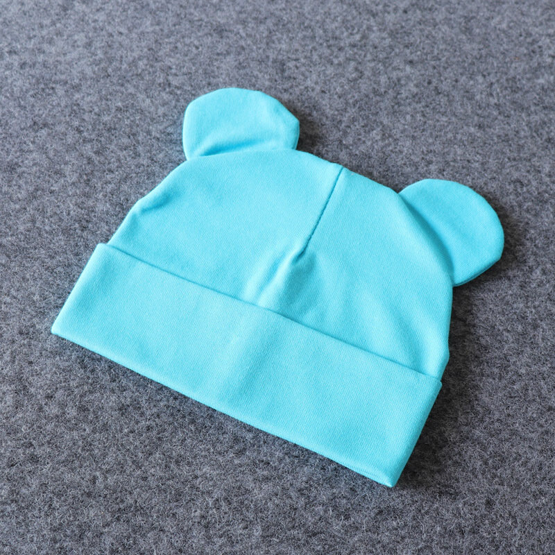 Chapeau en coton avec oreilles pour bébé, bonnet chaud pour nouveau-né, accessoires pour bébé, fille, garçon, enfants, tout-petit, automne, hiver