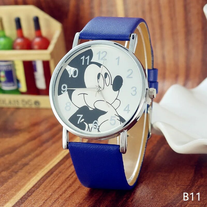 Relojes para niños y niñas de Mickey, gran oferta, regalo a la moda, vestido de cristal, relojes de pulsera de cuarzo para niños, reloj para niños