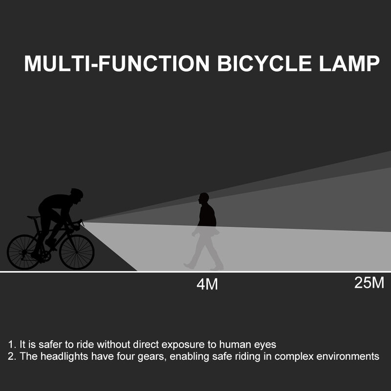 Lampu Sepeda LED 3T6 Depan 4800MAh USB Isi Ulang Lampu Sepeda MTB 2500 Lumen Lampu Depan Sepeda Senter Bersepeda Aksesori Sepeda