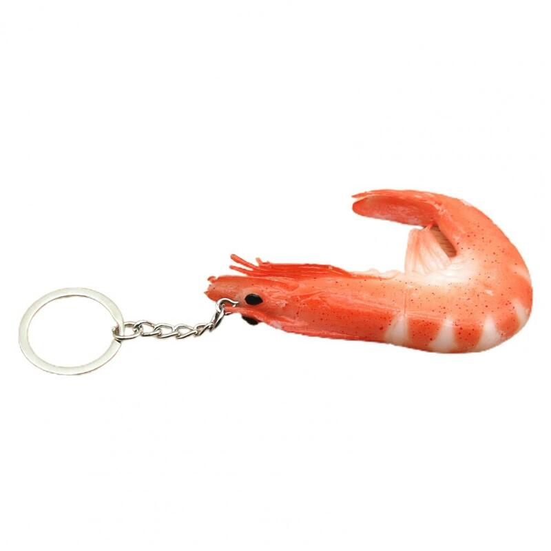Creative Simulated Shrimp Shape Keychain Pendant Fake Food Model High Imitation Shrimp PVC Shrimp Simulation Lobster Model