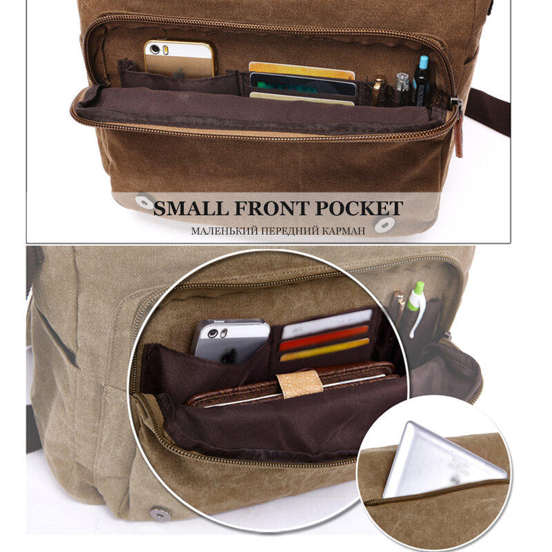 Weysfor Large Vintage Canvas Messenger Retro Casual Office Travel Shoulder Bag Crossbody Bags Business 15inch Laptop Bag