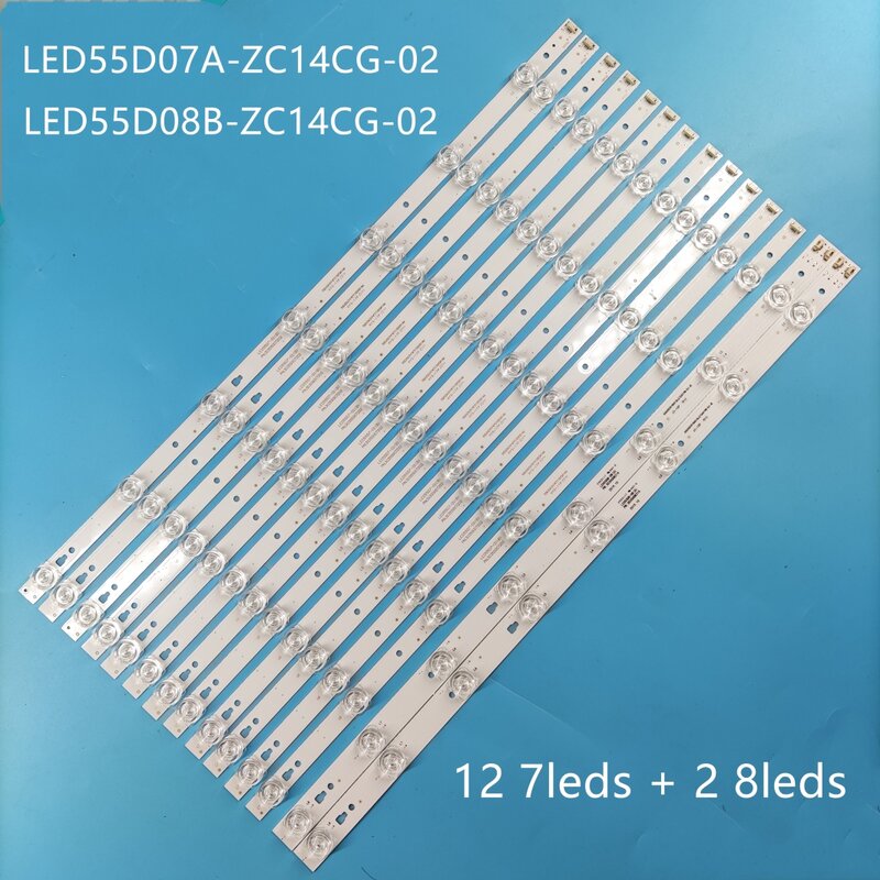 แถบไฟแบล็คไลท์ LED (14) สำหรับ MHDV5533-U4โพลารอยด์ LT-55C550 LED55D08B LED55D07A-ZC14CG-02 30355007206 3035008214
