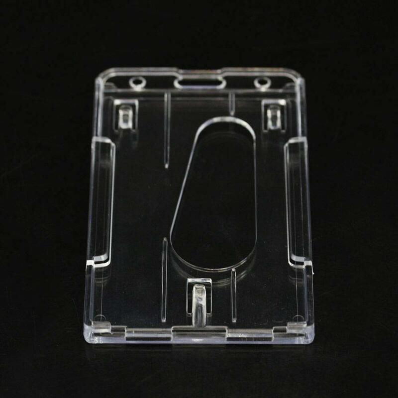 2 Pack Vertical Transparent 2-3 ID Card Holder Hard Plastic Credit Card Holder Rigid ID Badge Protector Office School Suppliers