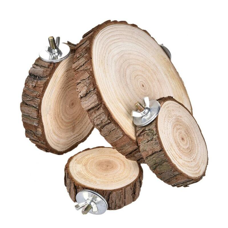 Natural Wooden Logs Board Squirrel Hamster Parrot Bird Wooden Board Jumping Platform Pet Stand Play Toy Accessories Pet Products