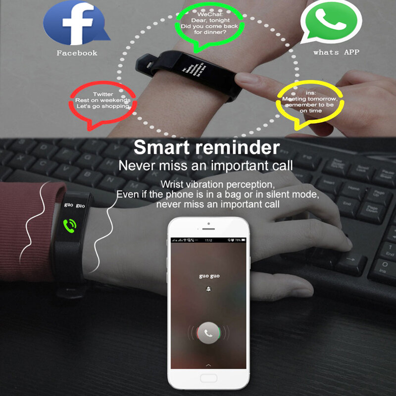 2019 nuevo reloj inteligente para hombres, mujeres, Monitor de ritmo cardíaco, rastreador de presión arterial, reloj deportivo Smartwatch para ios android + caja