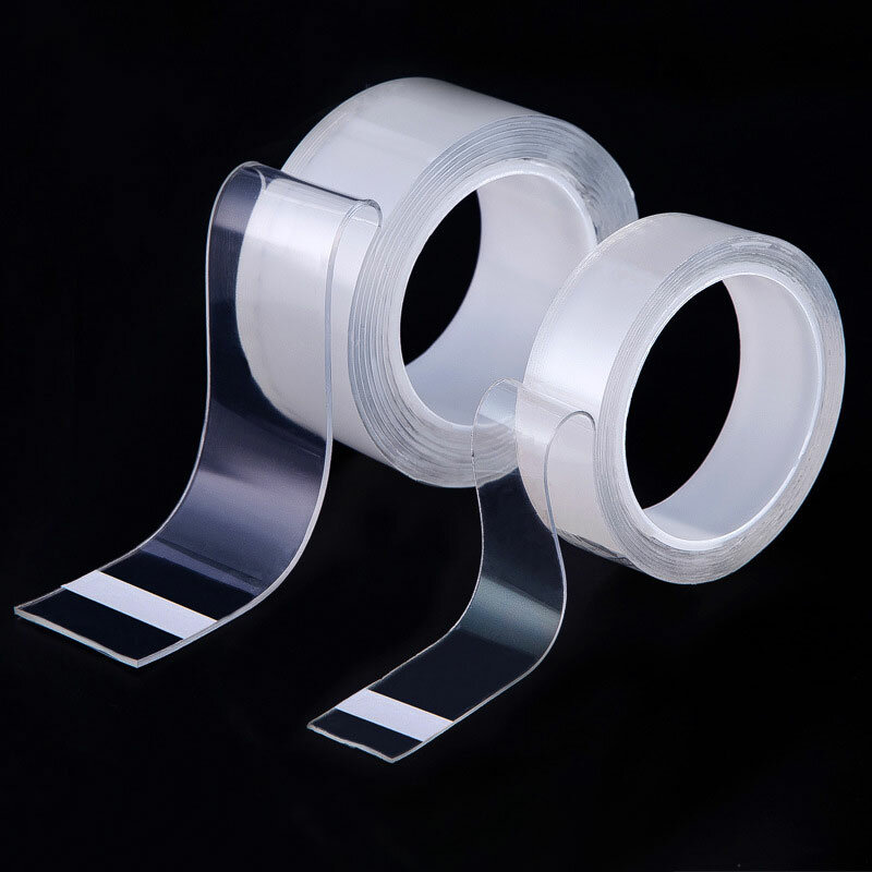 Cinta Nano transparente de doble cara, cinta adhesiva impermeable reutilizable sin rastro, pegatina limpiable de pegamento, 20mm/30mm/50mm de ancho