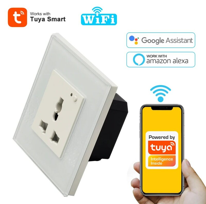 SZMYQ Tuya Smart Socket Smartlife Wifi Connected Electrical Timer Wall Outlet Work With Alexa  Google Assistant Power Sockets
