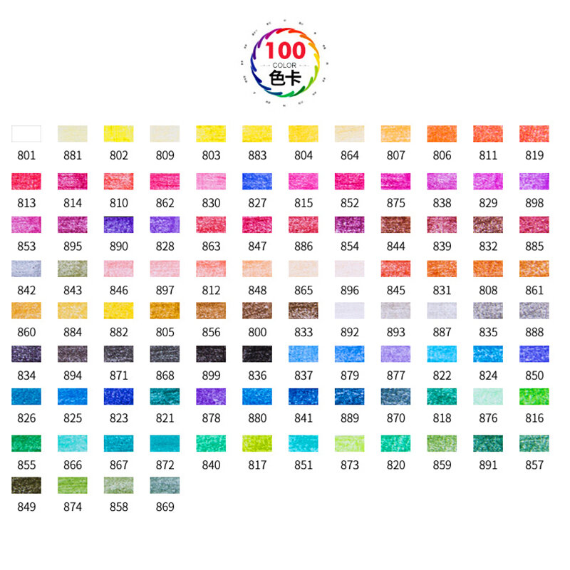 Xsyoo-Juego de caja de lata de lápices de colores, Set de lápices de dibujo para colorear libros, suministros de arte escolar, 100 colores