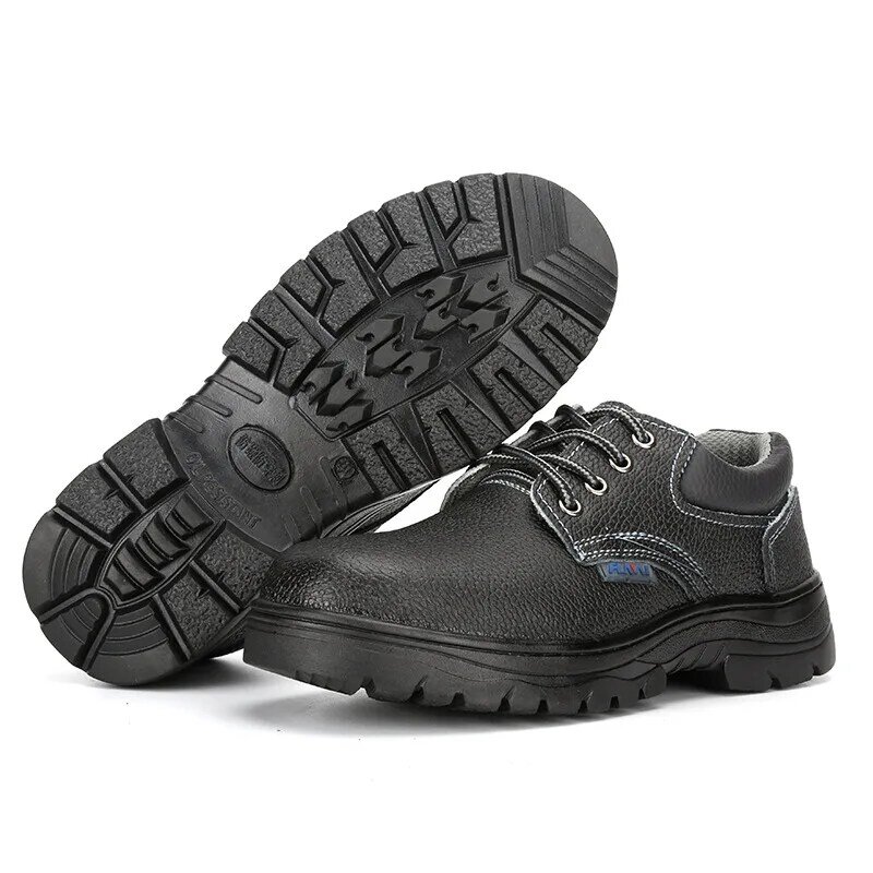 Xizou segurança sapatos de trabalho para homens aço toe cap anti-esmagamento botas de trabalho couro genuíno inverno sapatos de proteção frete grátis