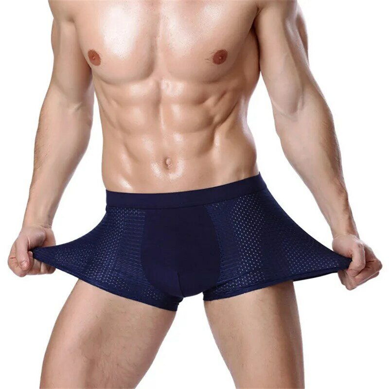 4 pçs/lote cuecas boxers masculinas de tamanhos grandes shorts malha para cuecas de bambu underwears calcinhas presentes para homem masculino
