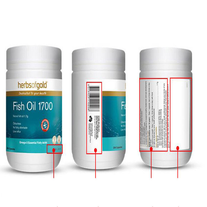 HerbsofGold-cápsulas de aceite de pescado de alto contenido, 200 cápsulas/botella, Envío Gratis