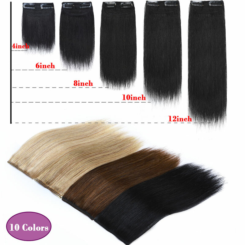 Sego Hair Pads posticci 100% patch per capelli umani Clip invisibile In un pezzo estensioni dei capelli aggiungi Volume dei capelli 8g-17g