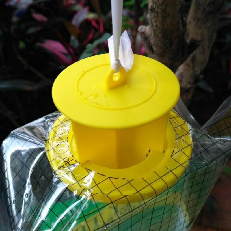 1pc flycatcher saco casa jardim ao ar livre descartável fly catcher controle armadilha insecticida moscas flycatcher armadilha atrativo