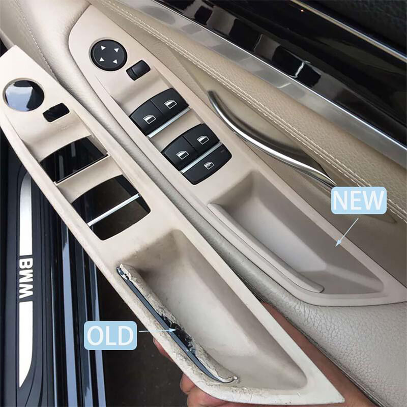 Cubierta del Panel de la manija de la puerta del reposabrazos del lado del conductor LHD RHD para BMW serie 5 F10 F11 F18 520 523 525 528 530 negro Beige gris rojo marrón