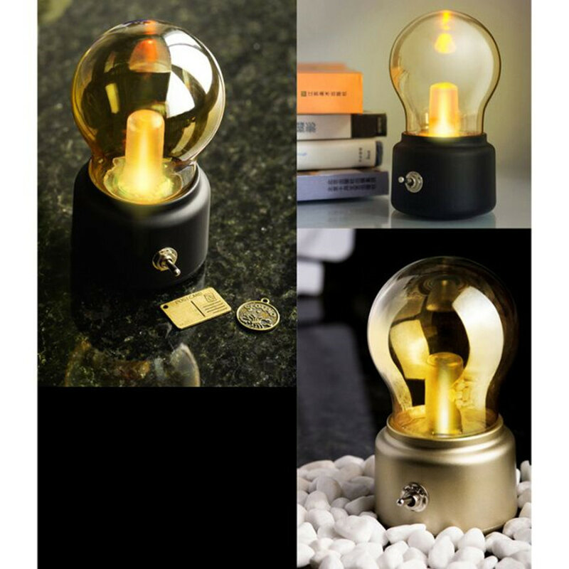 Светодиодный светильник, классическая настольная лампа, украшение, ночник, Ретро стиль, USB Перезаряжаемый, ночник, настольный светодиодный светильник, декоративный светильник