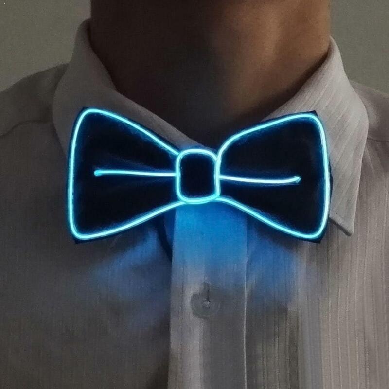 Led ربطة القوس فيونكة المتاحة وامض El ربطة العنق Led ربطة القوس فيونكة حفلة للرجال هدية لوازم حتى الزواج ضوء K4R5