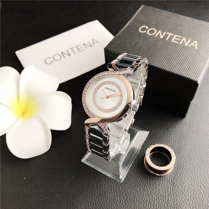 Moda senhoras relógio 2020 relógios femininos de luxo quartzo relógios de pulso redondo feminino relógio de pulso diamante relojes para mujer