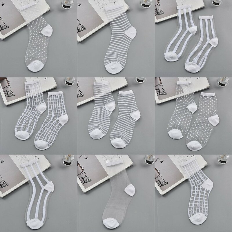 Super mince cristal soie moyen chaussettes respirant mode décontracté confortable moyen chaussettes 2019 warevente mode