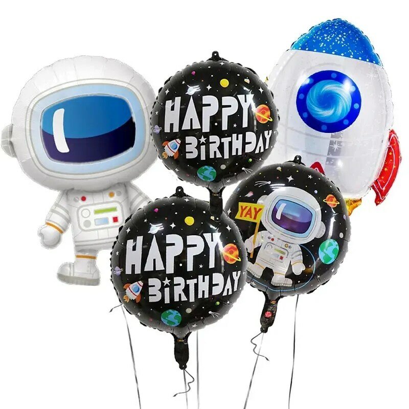 Ensemble de ballons ET de planètes en aluminium pour bébé garçon, décoration de fête d'anniversaire, astronaute de l'espace, cadeaux pour enfants