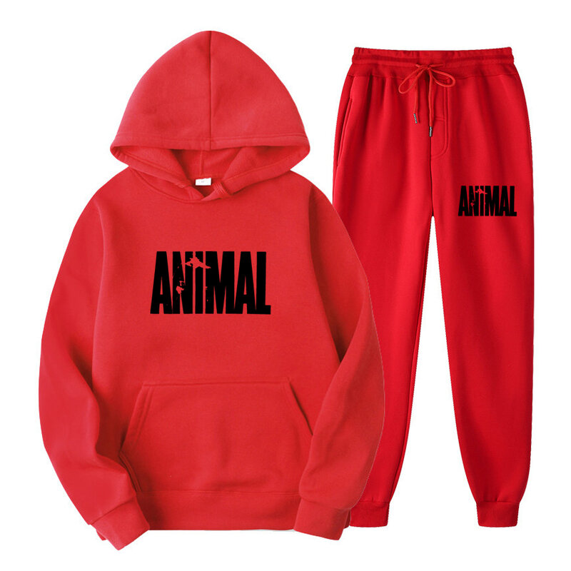 Impressão animal conjuntos de roupas esportivas masculinas retalhos zíper treino masculino outono casual com capuz moletom hoodies 2pc + calças jogging terno