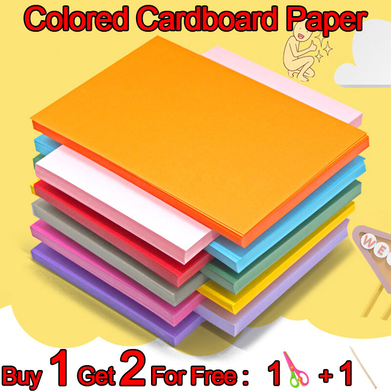 160g 100 Sheets In A4 Size Color Paper Cardboard Paper Multicolor Cardstock Craft Paper