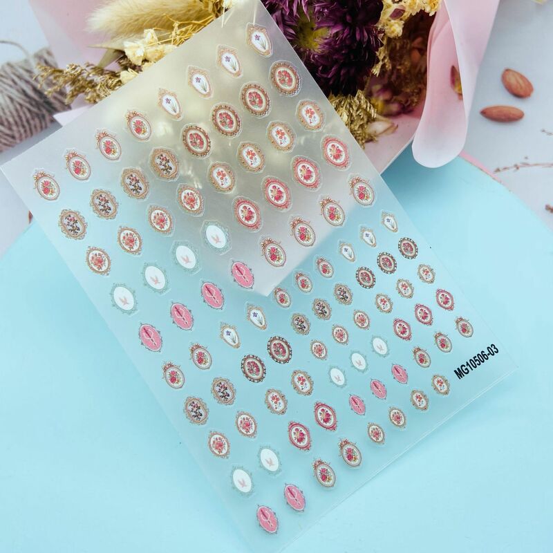 New Craft Transparent Bottom Nail Stickers 3D Nail Stickers Bohemia Style Nail Decoration Stickers