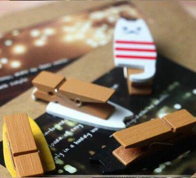 4 unids/lote de Clips de madera de gato Kawaii, papel fotográfico, Clips para manualidades, decoración de fiesta