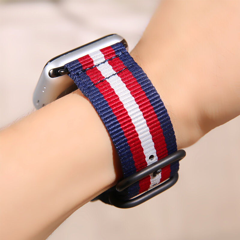 Bracelet en Nylon Sport pour Apple Bracelet de montre 4 3 44mm 40mm correa 42mm 38mm i Bracelet de montre Bracelet ceinture montre accessoires