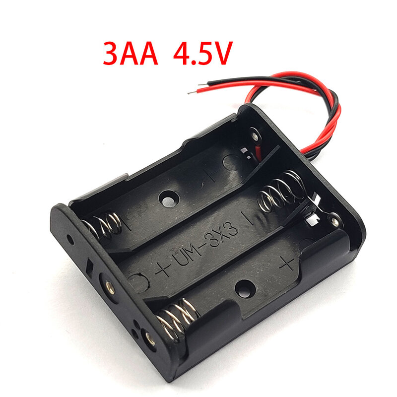 AA Size Power Battery Storage Case Plastic Box Holder With Leads 3AA Battery Case 3*AA Battery Box 4.5V DIY