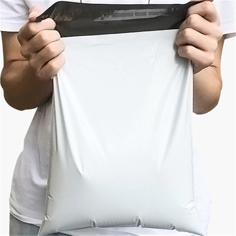 Bolsa de mensajería con autosellado, sobre de plástico de polietileno, impermeable, color gris claro, 10 unidades
