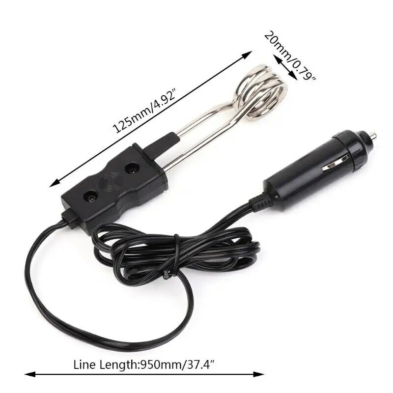 24V Portable Electric Car Boiled Water Tea Immersion Heater For Camping Picnic Dropship