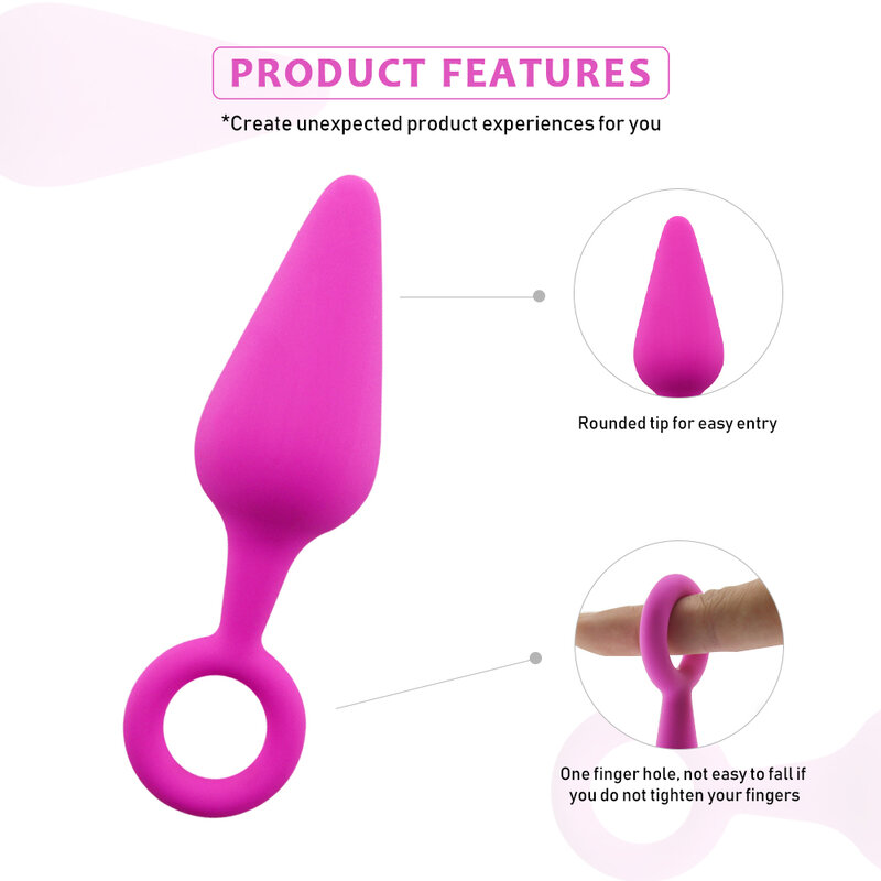 EXVOID Anal Plug Sex Toys for Men Women Gay S/M/L Erotic Toys Anal Trainer Butt Plug for Beginner Prostate Massager