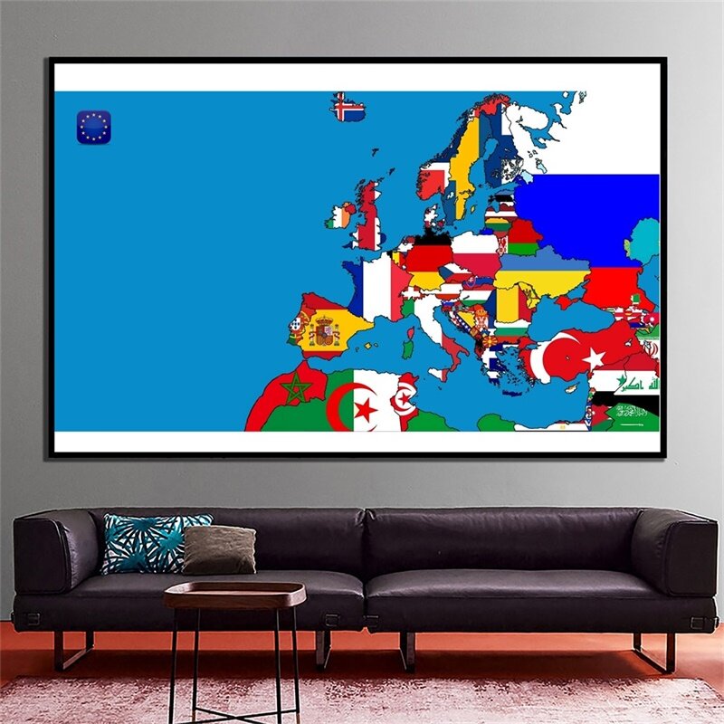 Affiches et imprimés de la carte du monde en Non-tissé, papier peint Horizontal, 90x60cm, 1 pièce, fournitures scolaires et de maison