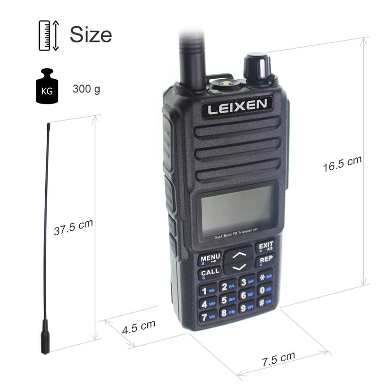 Leixen-walkie-talkie UV-25D de alta potencia, Radio Amateur de doble banda, PTT, función de repetidor CTCSS/DCS, 20W