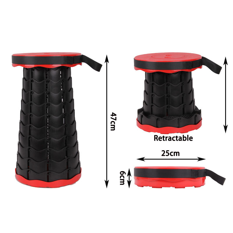 Outdoor Portable Chair Retractable Stool Folding Camping Chair Fishing Traveling Picnic Space Saving Telescopic Folding Chair