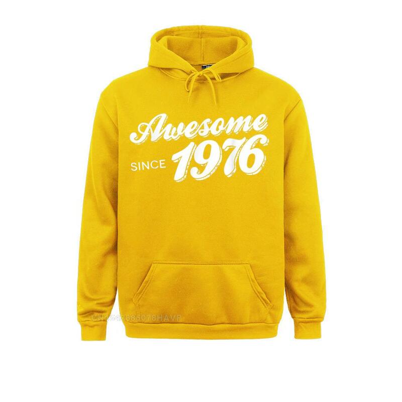 Awesome Since 1976 Shirt 40th Birthday Gift Sweatshirts For Men Long Sleeve Casual Hoodies Slim Fit Autumn Hoods Group