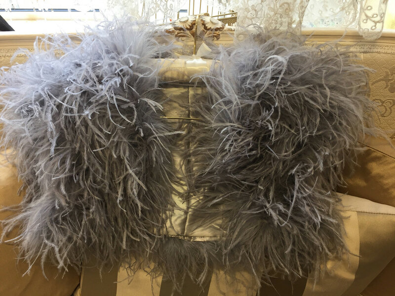 Chaqueta de piel de pluma de avestruz Real para mujer, vestido de noche para dama de honor, chales, Bolero, 100%
