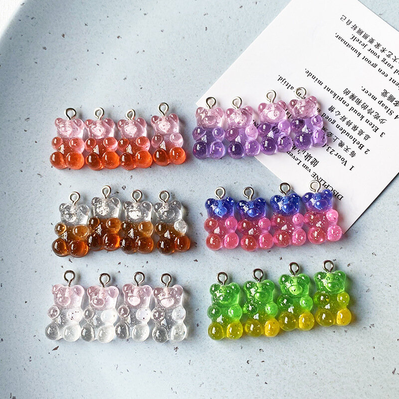 Mode Kreative bär candy farbe tee Ohrringe Nette Handgemachte Ohrringe Frauen Schmuck DIY ohrringe Handgemachte selbst
