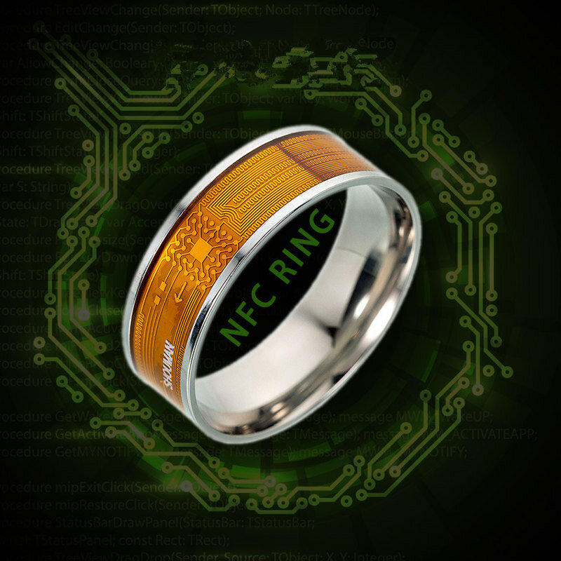 Cincin Baja Tahan Karat NFC Uniseks Multifungsi Cincin Chip Pintar Cincin Pasangan Digital Jari Aksesoris Perhiasan