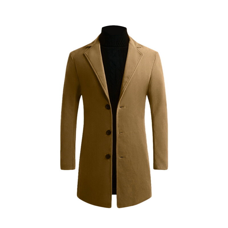 Casaco de lã masculino jaqueta de tamanho grande roupas masculinas casual quente trench coat casaco de lã outono inverno