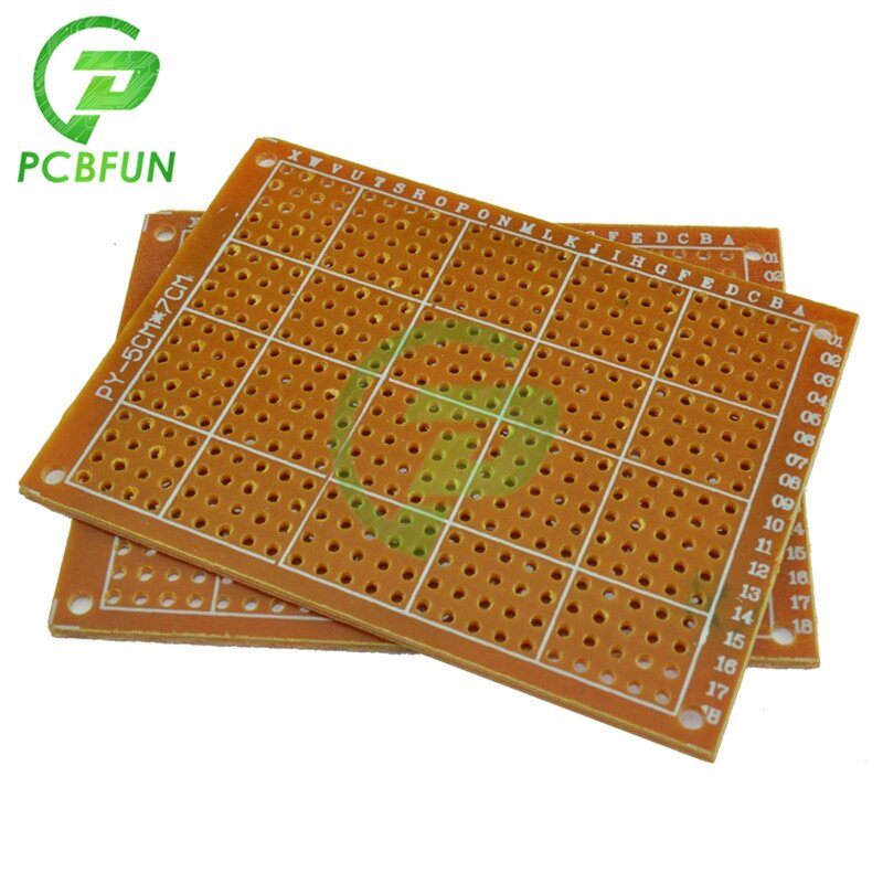 Prototyp Papier Single Side Kupfer PCB Universal-Experiment Matrix Circuit Board 5x7cm Bakelit Bord für DIY Löten 2,54mm