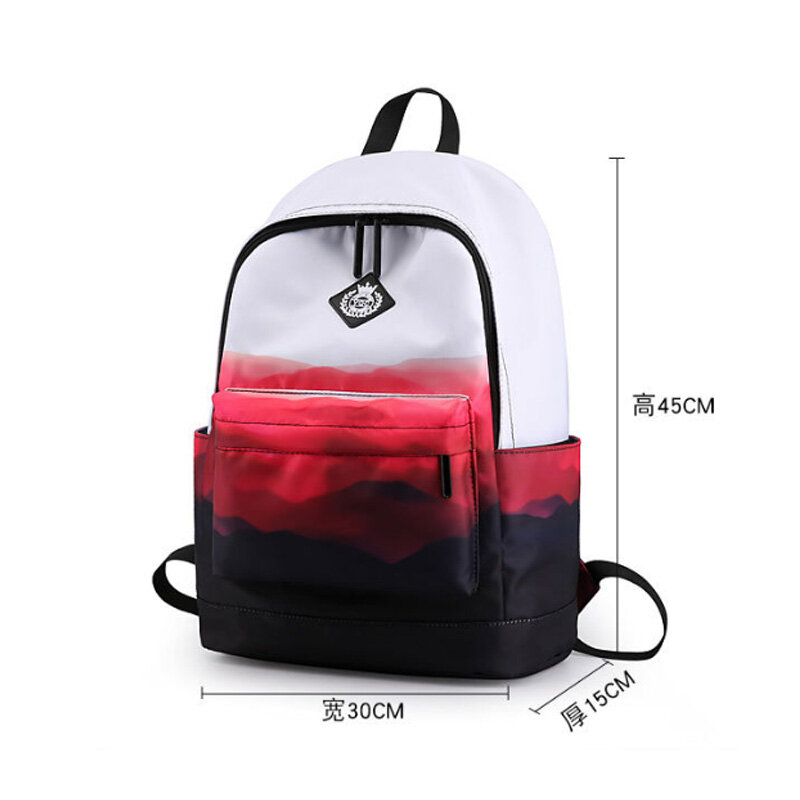 Mochila escolar informal Unisex, bolso ligero de diseñador para adolescentes, niñas y niños, color blanco y negro