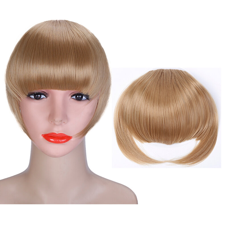 TALANG-Extensión de cabello sintético para mujer, postizo con Clip, flequillo Romo, flequillo falso