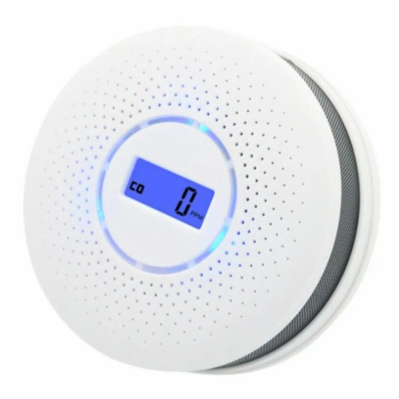 2-in-1 LED Digital Gas Smoke Alarm Co Carbon Monoxide Detector Voice Warning Sensor Home Security Protection