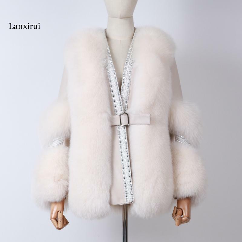 Woman Puffy Coat Teddy Jacket Fake Rabbit Bear Winter Crop Fur Jackets Bolero Coats For Women Fashion Ladies Long Sleeve Coat