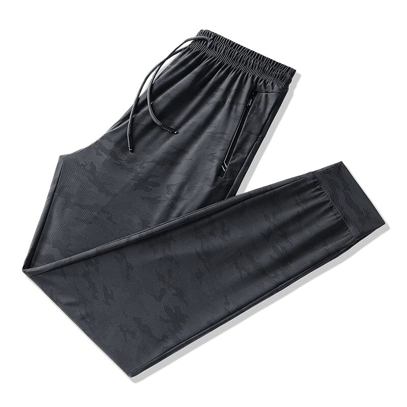 Letnie spodnie dresowe kamuflażowe spodnie lodowy jedwab męskie bardzo duży rozmiar 9xl 8xl 7xl 6xl 150kg spodnie sportowe mężczyźni ciency fajne
