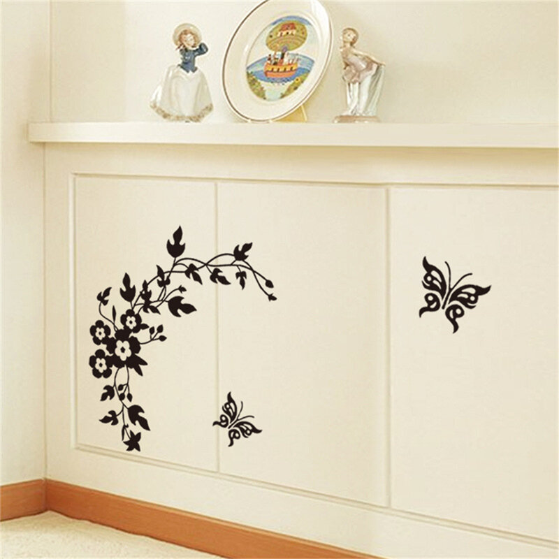 재미있는 참신한 나비 꽃 변기 스티커, 데칼 패션 3D 벽 스티커, 벽에 홈 데코, 1 개
