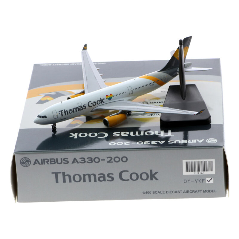 1:400 alloy collectible avião jc asas lh4163 thomas cook airlines airbus 330-200 diecast avião jet modelo OY-VKF com suporte